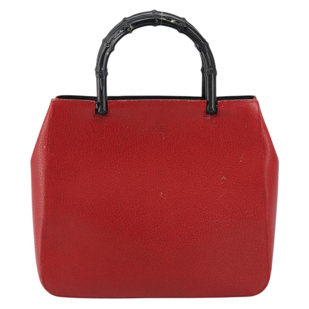 GUCCI Bamboo Hand Bag Leather Red 002 1061 Auth ep12097 - Picture 13 of 16